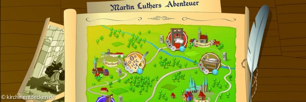 Landkarte zu Martin Luthers Abenteuern